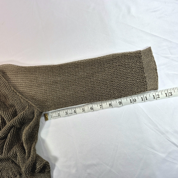 Escada Vintage Metallic Gold Knit Cardigan Sweater 3/4 Sleeve 46 XXL - Picture 9 of 13
